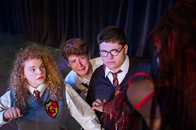Students act out a scene from 'Harry's Hotter at Twilight'