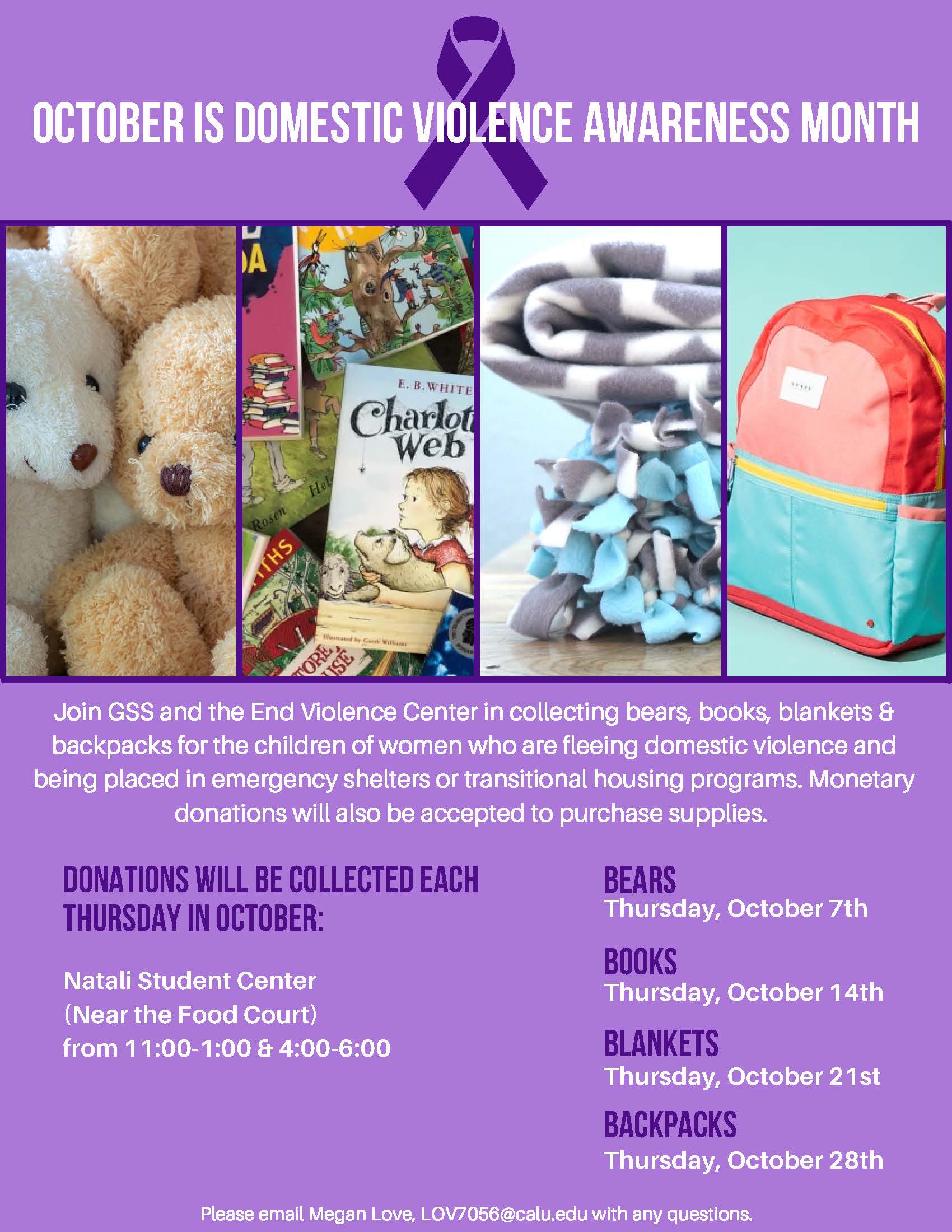 Donate Bears, Books, Blankets, and Backpacks!  BBBB